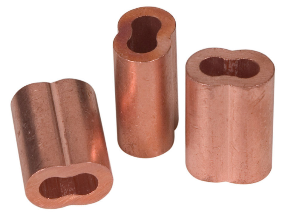 thumbnail image 2 of Copper Swage Sleeves For Wire Rope - 1/4 Inch Size, Qty 10 (CSL250-10) 2 of 5